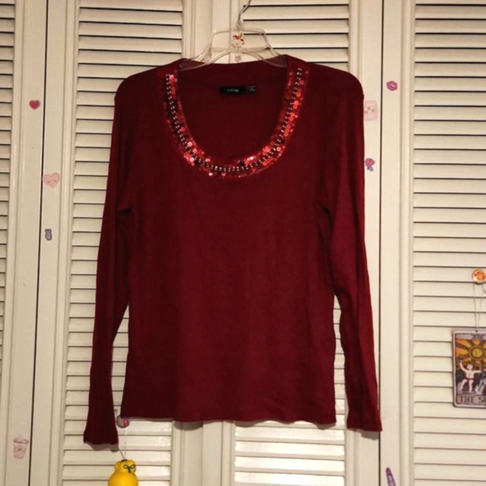 Apt. 9 🎀 Red Sequin Top